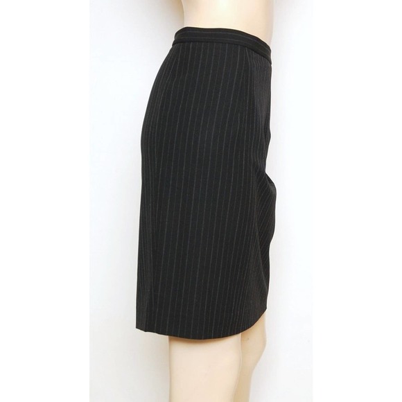 Michael Kors A-Line Above Knee Skirt Stertch Poly Blend Black/Stripe 8/10/14 $99 - Picture 2 of 5
